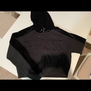 PINK hoodie in black